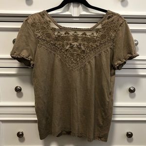 Army Green Zara lace shirt